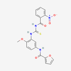 molecular formula C20H16N4O6S B5088502 N-[4-methoxy-3-({[(2-nitrobenzoyl)amino]carbonothioyl}amino)phenyl]-2-furamide 