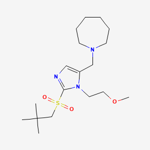 molecular formula C18H33N3O3S B5088509 1-{[2-[(2,2-dimethylpropyl)sulfonyl]-1-(2-methoxyethyl)-1H-imidazol-5-yl]methyl}azepane 
