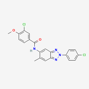 molecular formula C21H16Cl2N4O2 B5088535 3-chloro-N-[2-(4-chlorophenyl)-6-methyl-2H-1,2,3-benzotriazol-5-yl]-4-methoxybenzamide 