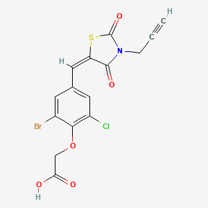 (2-bromo-6-chloro-4-{[2,4-dioxo-3-(2-propyn-1-yl)-1,3-thiazolidin-5-ylidene]methyl}phenoxy)acetic acid