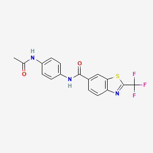 N-[4-(acetylamino)phenyl]-2-(trifluoromethyl)-1,3-benzothiazole-6-carboxamide