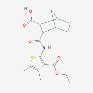 molecular formula C18H23NO5S B5088572 3-({[3-(ethoxycarbonyl)-4,5-dimethyl-2-thienyl]amino}carbonyl)bicyclo[2.2.1]heptane-2-carboxylic acid 