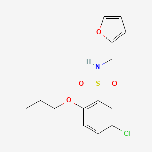 molecular formula C14H16ClNO4S B5088585 5-chloro-N-(2-furylmethyl)-2-propoxybenzenesulfonamide 