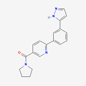 2-[3-(1H-pyrazol-3-yl)phenyl]-5-(1-pyrrolidinylcarbonyl)pyridine