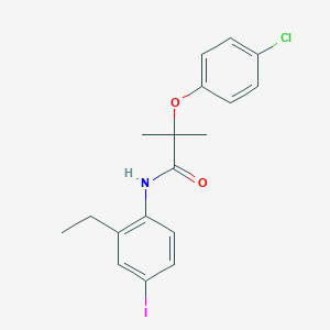 molecular formula C18H19ClINO2 B5088657 2-(4-chlorophenoxy)-N-(2-ethyl-4-iodophenyl)-2-methylpropanamide 