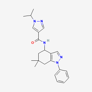 molecular formula C22H27N5O B5088661 N-(6,6-dimethyl-1-phenyl-4,5,6,7-tetrahydro-1H-indazol-4-yl)-1-isopropyl-1H-pyrazole-4-carboxamide 