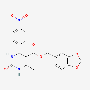 1,3-benzodioxol-5-ylmethyl 6-methyl-4-(4-nitrophenyl)-2-oxo-1,2,3,4-tetrahydro-5-pyrimidinecarboxylate