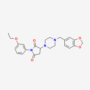 3-[4-(1,3-benzodioxol-5-ylmethyl)-1-piperazinyl]-1-(3-ethoxyphenyl)-2,5-pyrrolidinedione