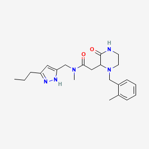 N-methyl-2-[1-(2-methylbenzyl)-3-oxo-2-piperazinyl]-N-[(5-propyl-1H-pyrazol-3-yl)methyl]acetamide