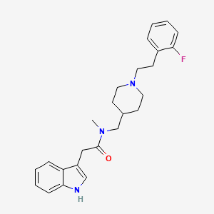 molecular formula C25H30FN3O B5088780 N-({1-[2-(2-fluorophenyl)ethyl]-4-piperidinyl}methyl)-2-(1H-indol-3-yl)-N-methylacetamide 