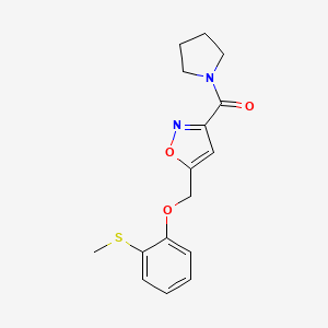 molecular formula C16H18N2O3S B5088781 5-{[2-(methylthio)phenoxy]methyl}-3-(1-pyrrolidinylcarbonyl)isoxazole 