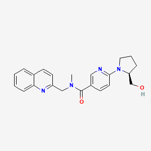 molecular formula C22H24N4O2 B5088794 6-[(2S)-2-(hydroxymethyl)-1-pyrrolidinyl]-N-methyl-N-(2-quinolinylmethyl)nicotinamide 