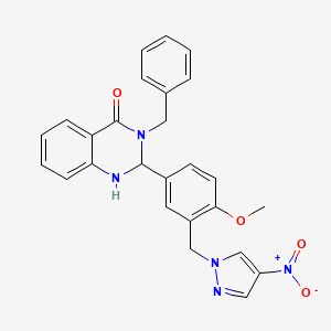 molecular formula C26H23N5O4 B5088808 3-benzyl-2-{4-methoxy-3-[(4-nitro-1H-pyrazol-1-yl)methyl]phenyl}-2,3-dihydro-4(1H)-quinazolinone 