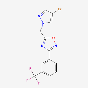 molecular formula C13H8BrF3N4O B5088823 5-[(4-bromo-1H-pyrazol-1-yl)methyl]-3-[3-(trifluoromethyl)phenyl]-1,2,4-oxadiazole 