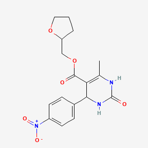 molecular formula C17H19N3O6 B5088828 tetrahydro-2-furanylmethyl 6-methyl-4-(4-nitrophenyl)-2-oxo-1,2,3,4-tetrahydro-5-pyrimidinecarboxylate 