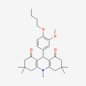 9-(4-butoxy-3-methoxyphenyl)-3,3,6,6,10-pentamethyl-3,4,6,7,9,10-hexahydro-1,8(2H,5H)-acridinedione