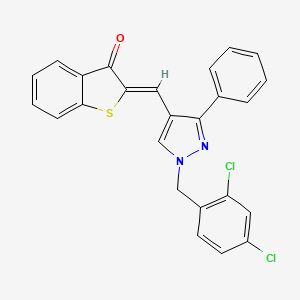 2-{[1-(2,4-dichlorobenzyl)-3-phenyl-1H-pyrazol-4-yl]methylene}-1-benzothiophen-3(2H)-one