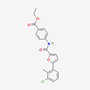molecular formula C21H18ClNO4 B5088864 ethyl 4-{[5-(3-chloro-2-methylphenyl)-2-furoyl]amino}benzoate 