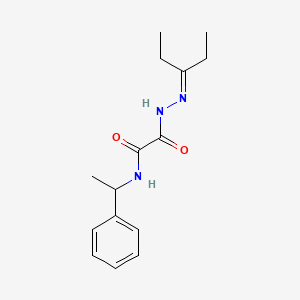molecular formula C15H21N3O2 B5088879 2-[2-(1-ethylpropylidene)hydrazino]-2-oxo-N-(1-phenylethyl)acetamide 