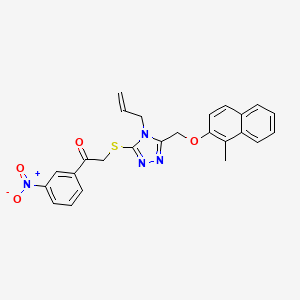 molecular formula C25H22N4O4S B5088886 2-[(4-allyl-5-{[(1-methyl-2-naphthyl)oxy]methyl}-4H-1,2,4-triazol-3-yl)thio]-1-(3-nitrophenyl)ethanone 
