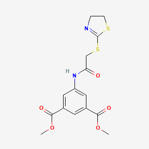 molecular formula C15H16N2O5S2 B5088920 dimethyl 5-{[(4,5-dihydro-1,3-thiazol-2-ylthio)acetyl]amino}isophthalate 
