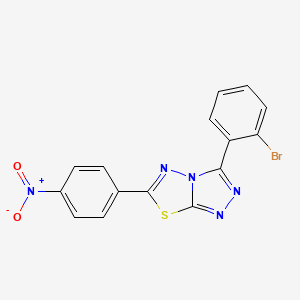 molecular formula C15H8BrN5O2S B5088932 3-(2-bromophenyl)-6-(4-nitrophenyl)[1,2,4]triazolo[3,4-b][1,3,4]thiadiazole 