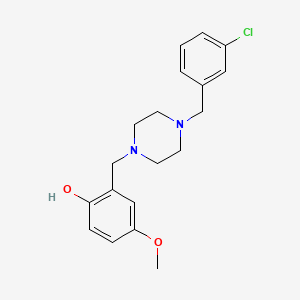 molecular formula C19H23ClN2O2 B5088936 2-{[4-(3-chlorobenzyl)-1-piperazinyl]methyl}-4-methoxyphenol CAS No. 6108-09-4
