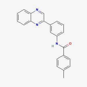 4-methyl-N-[3-(2-quinoxalinyl)phenyl]benzamide