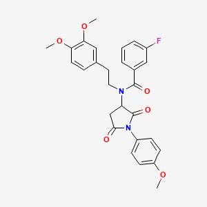 N-[2-(3,4-dimethoxyphenyl)ethyl]-3-fluoro-N-[1-(4-methoxyphenyl)-2,5-dioxo-3-pyrrolidinyl]benzamide