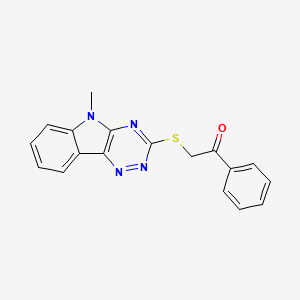 molecular formula C18H14N4OS B5088960 2-[(5-methyl-5H-[1,2,4]triazino[5,6-b]indol-3-yl)thio]-1-phenylethanone 