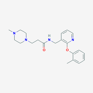 molecular formula C21H28N4O2 B5088993 N-{[2-(2-methylphenoxy)-3-pyridinyl]methyl}-3-(4-methyl-1-piperazinyl)propanamide 