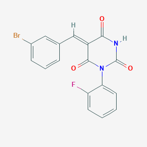 molecular formula C17H10BrFN2O3 B5089003 5-(3-bromobenzylidene)-1-(2-fluorophenyl)-2,4,6(1H,3H,5H)-pyrimidinetrione 