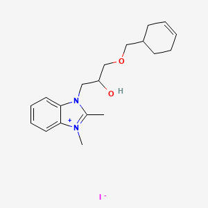 molecular formula C19H27IN2O2 B5089021 3-[3-(3-cyclohexen-1-ylmethoxy)-2-hydroxypropyl]-1,2-dimethyl-1H-3,1-benzimidazol-3-ium iodide 