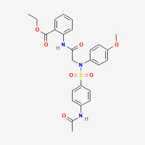 molecular formula C26H27N3O7S B5089047 ethyl 2-{[N-{[4-(acetylamino)phenyl]sulfonyl}-N-(4-methoxyphenyl)glycyl]amino}benzoate 