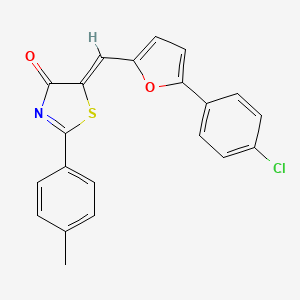 molecular formula C21H14ClNO2S B5089056 5-{[5-(4-chlorophenyl)-2-furyl]methylene}-2-(4-methylphenyl)-1,3-thiazol-4(5H)-one 