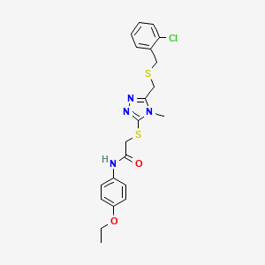 molecular formula C21H23ClN4O2S2 B5089064 2-[(5-{[(2-chlorobenzyl)thio]methyl}-4-methyl-4H-1,2,4-triazol-3-yl)thio]-N-(4-ethoxyphenyl)acetamide 