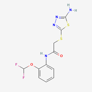 molecular formula C11H10F2N4O2S2 B5089069 2-[(5-amino-1,3,4-thiadiazol-2-yl)thio]-N-[2-(difluoromethoxy)phenyl]acetamide CAS No. 5372-54-3