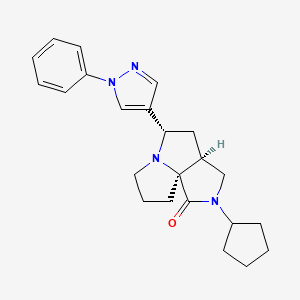 (3aS*,5S*,9aS*)-2-cyclopentyl-5-(1-phenyl-1H-pyrazol-4-yl)hexahydro-7H-pyrrolo[3,4-g]pyrrolizin-1(2H)-one