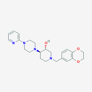 molecular formula C23H30N4O3 B5089092 (3R*,4R*)-1-(2,3-dihydro-1,4-benzodioxin-6-ylmethyl)-4-[4-(2-pyridinyl)-1-piperazinyl]-3-piperidinol 