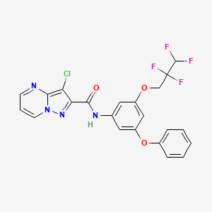 molecular formula C22H15ClF4N4O3 B5089111 3-chloro-N-[3-phenoxy-5-(2,2,3,3-tetrafluoropropoxy)phenyl]pyrazolo[1,5-a]pyrimidine-2-carboxamide 