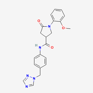 molecular formula C21H21N5O3 B5089123 1-(2-methoxyphenyl)-5-oxo-N-[4-(1H-1,2,4-triazol-1-ylmethyl)phenyl]-3-pyrrolidinecarboxamide 