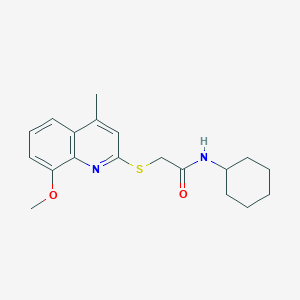 molecular formula C19H24N2O2S B5089132 N-cyclohexyl-2-[(8-methoxy-4-methyl-2-quinolinyl)thio]acetamide 