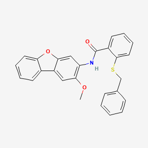 2-(benzylthio)-N-(2-methoxydibenzo[b,d]furan-3-yl)benzamide