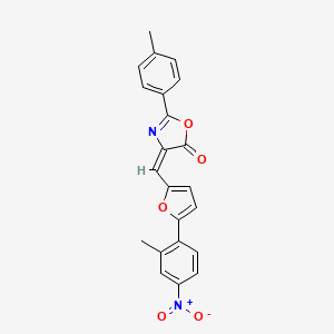 molecular formula C22H16N2O5 B5089140 4-{[5-(2-methyl-4-nitrophenyl)-2-furyl]methylene}-2-(4-methylphenyl)-1,3-oxazol-5(4H)-one 