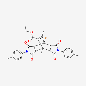 molecular formula C31H29BrN2O6 B5089165 ethyl 7-bromo-1,14-dimethyl-4,10-bis(4-methylphenyl)-3,5,9,11-tetraoxo-4,10-diazatetracyclo[5.5.2.0~2,6~.0~8,12~]tetradec-13-ene-13-carboxylate 