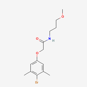 molecular formula C14H20BrNO3 B5089202 2-(4-bromo-3,5-dimethylphenoxy)-N-(3-methoxypropyl)acetamide 