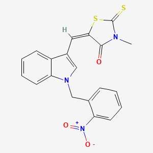 molecular formula C20H15N3O3S2 B5089213 3-methyl-5-{[1-(2-nitrobenzyl)-1H-indol-3-yl]methylene}-2-thioxo-1,3-thiazolidin-4-one 