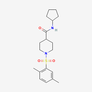 molecular formula C19H28N2O3S B5089227 N-cyclopentyl-1-[(2,5-dimethylphenyl)sulfonyl]-4-piperidinecarboxamide 