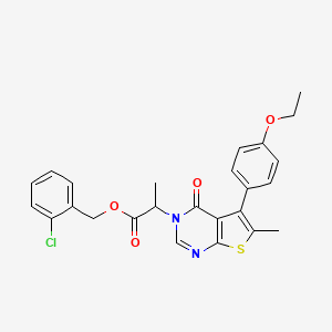 molecular formula C25H23ClN2O4S B5089228 2-chlorobenzyl 2-[5-(4-ethoxyphenyl)-6-methyl-4-oxothieno[2,3-d]pyrimidin-3(4H)-yl]propanoate 