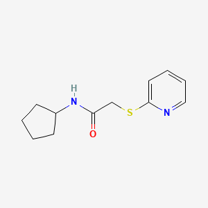 molecular formula C12H16N2OS B5089256 N-cyclopentyl-2-(2-pyridinylthio)acetamide 